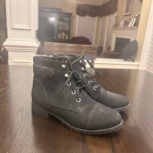 Black Lace-Up Ankle Boots